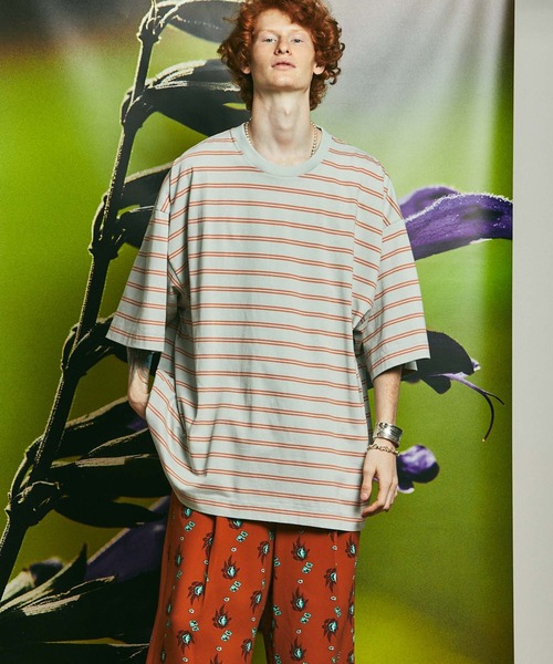 MAISON SPECIAL（メゾンスペシャル）の「《ユニセックスアイテム》オリジナルボーダープライムオーバーTシャツ 【MAISON SPECIAL/メゾンスペシャル】（Tシャツ/カットソー・メンズ・ブラック/オフホワイト/ピンク/ブルー/グリーン・1/2/0）」の12枚目の写真