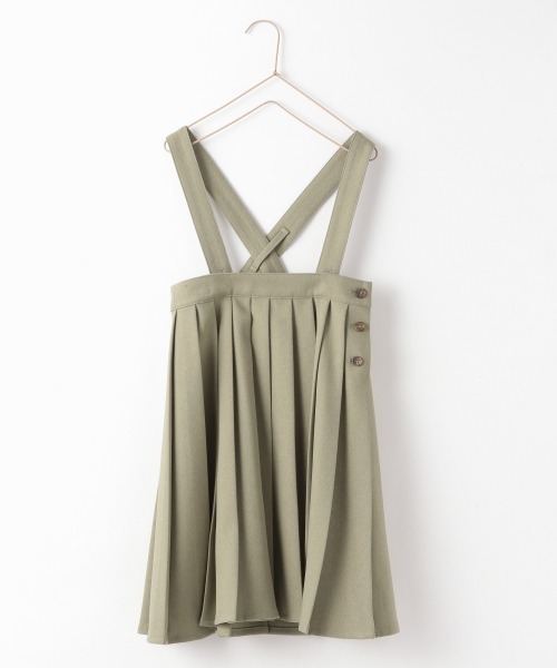 LOWRYS FARM（ローリーズファーム）の「ラナテックキノウジャンパースカート　949131（ジャンパースカート・キッズ・グレー/ブラウン系その他/ベージュ系その他/カーキ・110cm/120cm/130cm）」の4枚目の写真