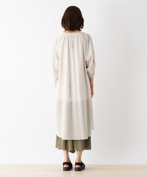 SHOO・LA・RUE（シューラルー）の「◆袖ボリューム綿シフォンワンピース（ワンピース・レディース・ライトブルー/ブラック/オリーブ/オレンジ/ナチュラル/ブラウン系・00）」の13枚目の写真