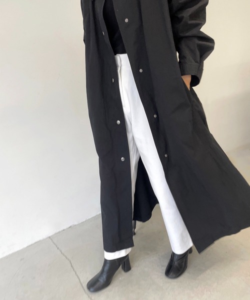 CANAL JEAN（キャナルジーン）の「RED CHOP WORKS(レッドチョップワークス) スタンドカラーコットンロングコート（その他アウター・レディース・ブラック/ベージュ/ネイビー・SMALL/MEDIUM）」の6枚目の写真