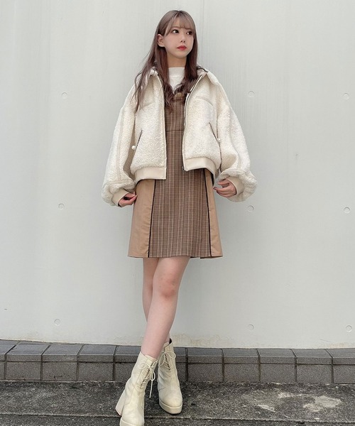 TITTY&CO.（ティティーアンドコー）の「【TITTY&CO.】ショルダーリボンチェックワンピース（ワンピース・レディース・ブラウン/ネイビー・SMALL/MEDIUM）」の13枚目の写真