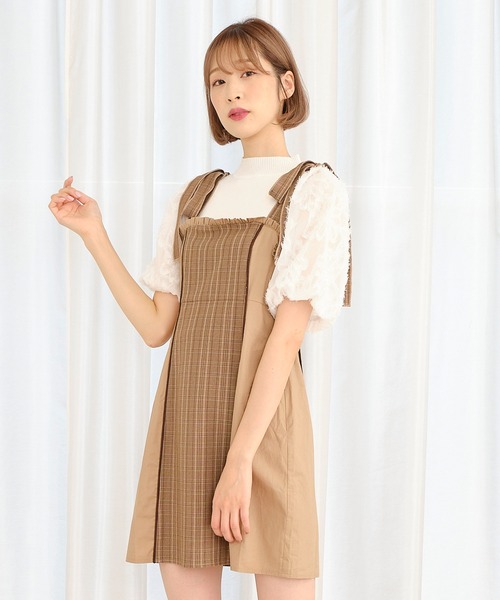 TITTY&CO.（ティティーアンドコー）の「【TITTY&CO.】ショルダーリボンチェックワンピース（ワンピース・レディース・ブラウン/ネイビー・SMALL/MEDIUM）」の14枚目の写真