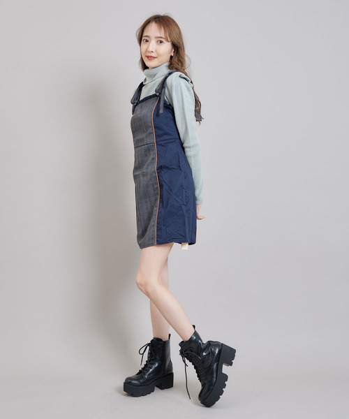 TITTY&CO.（ティティーアンドコー）の「【TITTY&CO.】ショルダーリボンチェックワンピース（ワンピース・レディース・ブラウン/ネイビー・SMALL/MEDIUM）」の17枚目の写真