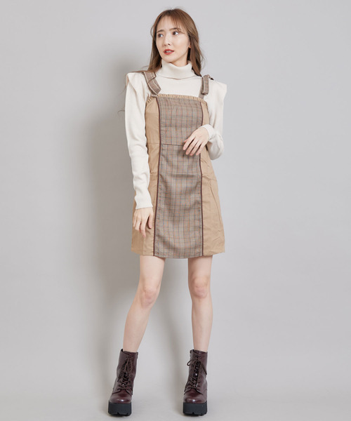 TITTY&CO.（ティティーアンドコー）の「【TITTY&CO.】ショルダーリボンチェックワンピース（ワンピース・レディース・ブラウン/ネイビー・SMALL/MEDIUM）」の16枚目の写真