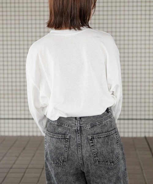 PairPair（ペアペア）の「ワッペン付きヘンリーネックロンT(ユニセックス)（Tシャツ/カットソー・メンズ・オフホワイト/ブルー/グリーン/スミクロ・MEDIUM/LARGE）」の9枚目の写真