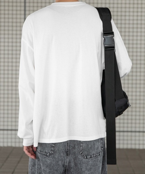 PairPair（ペアペア）の「ワッペン付きヘンリーネックロンT(ユニセックス)（Tシャツ/カットソー・メンズ・オフホワイト/ブルー/グリーン/スミクロ・MEDIUM/LARGE）」の13枚目の写真