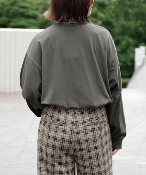 PairPair（ペアペア）の「ワッペン付きヘンリーネックロンT(ユニセックス)（Tシャツ/カットソー・メンズ・オフホワイト/ブルー/グリーン/スミクロ・MEDIUM/LARGE）」の19枚目の写真