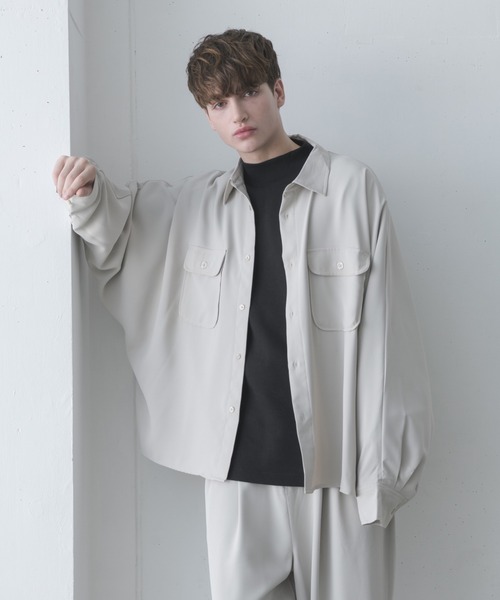 melt.（メルト）の「melt. - ハイドレープリラックスCPOドルマンシャツ（シャツ/ブラウス・メンズ・チャコールグレー/ライトグレー・SMALL/MEDIUM/LARGE）」の4枚目の写真