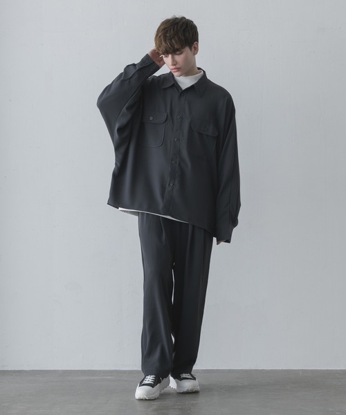 melt.（メルト）の「melt. - ハイドレープリラックスCPOドルマンシャツ（シャツ/ブラウス・メンズ・チャコールグレー/ライトグレー・SMALL/MEDIUM/LARGE）」の8枚目の写真