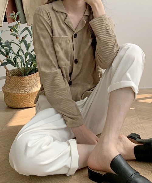 me+em select（ミームセレクト）の「コットンのタック入りテーパードパンツ（その他パンツ・レディース・ブラウン/ベージュ/アイボリー/カーキ/ブラック・FREE）」の16枚目の写真