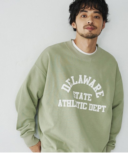 coca（coca）（コカ）の「メンズ カレッジロゴスウェット（スウェット・メンズ・ホワイト/グリーン/グレー・M/L）」の3枚目の写真