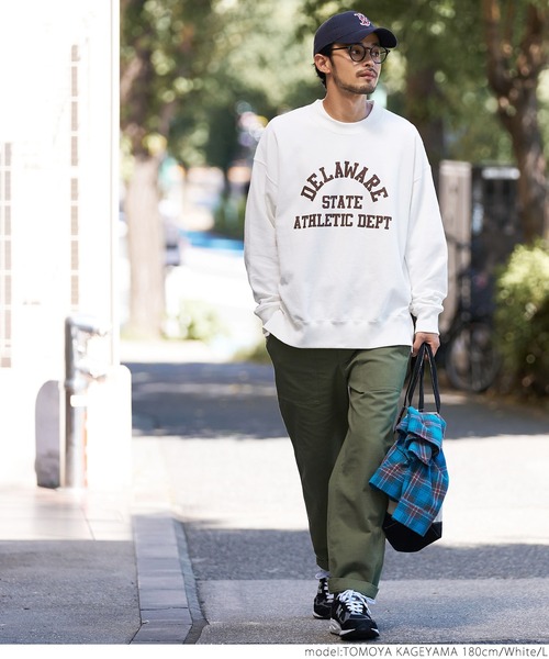 coca（coca）（コカ）の「メンズ カレッジロゴスウェット（スウェット・メンズ・ホワイト/グリーン/グレー・M/L）」の7枚目の写真
