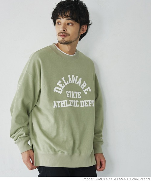coca（coca）（コカ）の「メンズ カレッジロゴスウェット（スウェット・メンズ・ホワイト/グリーン/グレー・M/L）」の9枚目の写真