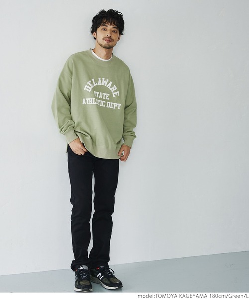 coca（coca）（コカ）の「メンズ カレッジロゴスウェット（スウェット・メンズ・ホワイト/グリーン/グレー・M/L）」の10枚目の写真