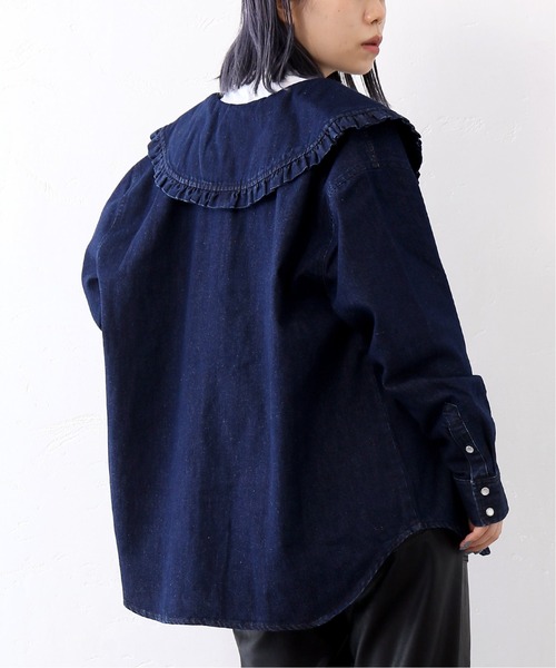 JOINT WORKS(ジョイントワークス)の「J-デニムフリルカラーシャツ(シャツ/ブラウス・レディース・ネイビー/ブルー・FREE)」の13枚目の写真