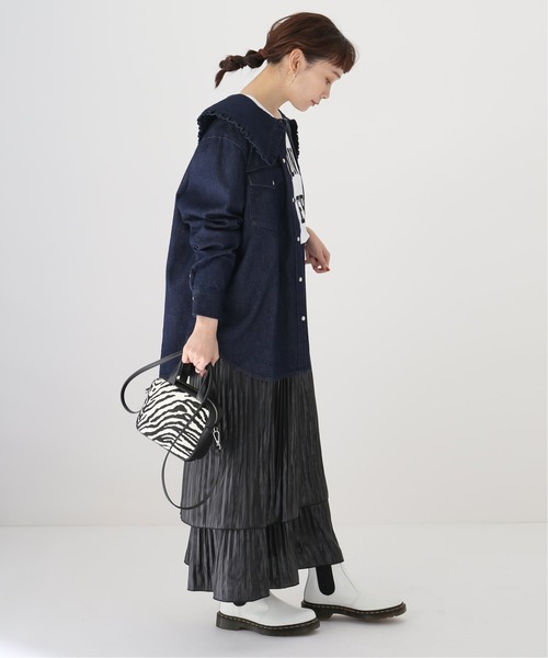 JOINT WORKS(ジョイントワークス)の「J-デニムフリルカラーシャツ(シャツ/ブラウス・レディース・ネイビー/ブルー・FREE)」の5枚目の写真