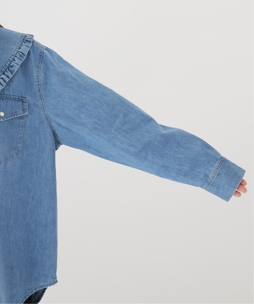 JOINT WORKS(ジョイントワークス)の「J-デニムフリルカラーシャツ(シャツ/ブラウス・レディース・ネイビー/ブルー・FREE)」の18枚目の写真