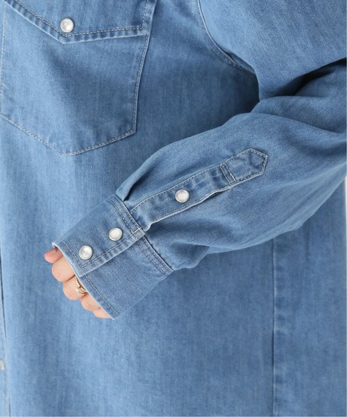 JOINT WORKS(ジョイントワークス)の「J-デニムフリルカラーシャツ(シャツ/ブラウス・レディース・ネイビー/ブルー・FREE)」の21枚目の写真