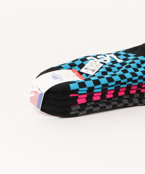 Lee（リー）の「【LEE/リー】ブラックチェッカースニーカーソックス（靴下）　3足組（ソックス/靴下・レディース・その他2・FREE）」の2枚目の写真