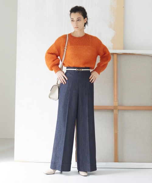 ANAYI(アナイ)の「デニムライクパンツ(その他パンツ・レディース・ダークインディゴブルー・38/36)」の1枚目の写真
