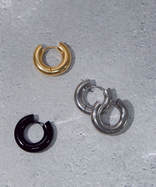 SBG（エスビー）の「SBG フープピアス（ピアス（両耳用）・メンズ・ブラック/シルバー/ゴールド・#13/#11）」の8枚目の写真