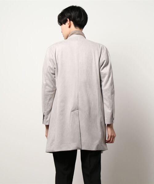 NICOLE CLUB FOR MEN(ニコルクラブフォーメン)の「【21年モデル WEB限定再販売】スウェードチェスターコート(チェスターコート・メンズ・シルバーグレー/その他/グレー系/ネイビー/キャメル・MEDIUM/LARGE/X-LARGE)」の6枚目の写真