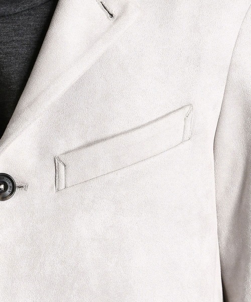 NICOLE CLUB FOR MEN(ニコルクラブフォーメン)の「【21年モデル WEB限定再販売】スウェードチェスターコート(チェスターコート・メンズ・シルバーグレー/その他/グレー系/ネイビー/キャメル・MEDIUM/LARGE/X-LARGE)」の17枚目の写真