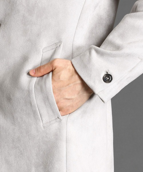 NICOLE CLUB FOR MEN(ニコルクラブフォーメン)の「【21年モデル WEB限定再販売】スウェードチェスターコート(チェスターコート・メンズ・シルバーグレー/その他/グレー系/ネイビー/キャメル・MEDIUM/LARGE/X-LARGE)」の19枚目の写真