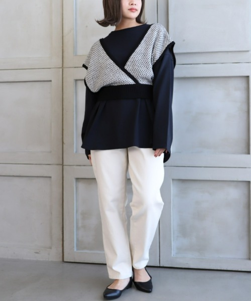 moment+(モーメントプラス)の「7G リンクス編みニットビスチェ(ニット/セーター・レディース・ブラック/チャコールグレー/ライトグリーン・FREE)」の16枚目の写真