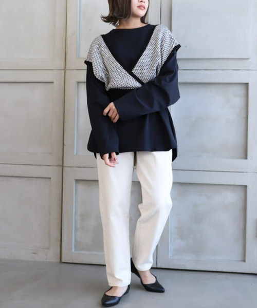 moment+(モーメントプラス)の「7G リンクス編みニットビスチェ(ニット/セーター・レディース・ブラック/チャコールグレー/ライトグリーン・FREE)」の15枚目の写真