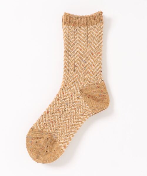 Samansa Mos2（サマンサ モスモス）の「ジグザグネップソックス（ソックス/靴下・レディース・マスタード/モカ/キナリ・ﾌﾘ-）」の3枚目の写真
