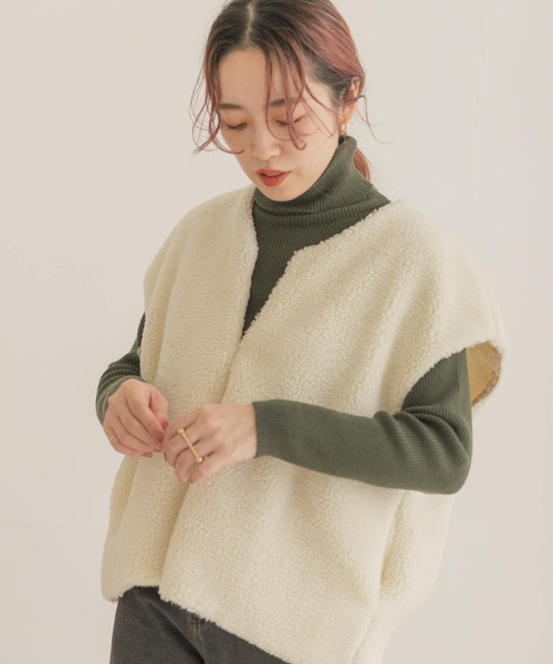 ITEMS URBANRESEARCH(アイテムズ アーバンリサーチ)の「モチモチタートルネックニット(ニット/セーター・レディース・スミクロ/カーキ/グレー/ベージュ・FREE)」の4枚目の写真