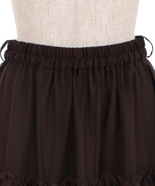 axes femme(アクシーズファム)の「裾刺繍チュールティアードSK(スカート・レディース・ブラック/ダークブラウン/ラベンダー・MEDIUM)」の10枚目の写真