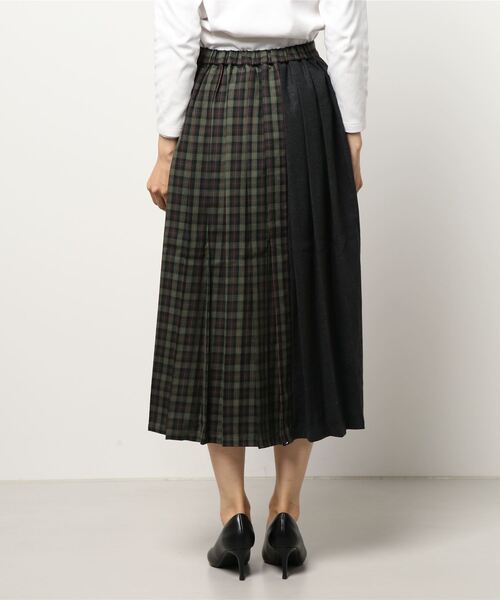 Rydia（リディア）の「ブロッキングチェックスカート（スカート・レディース・ブラウン/ネイビー・M）」の11枚目の写真