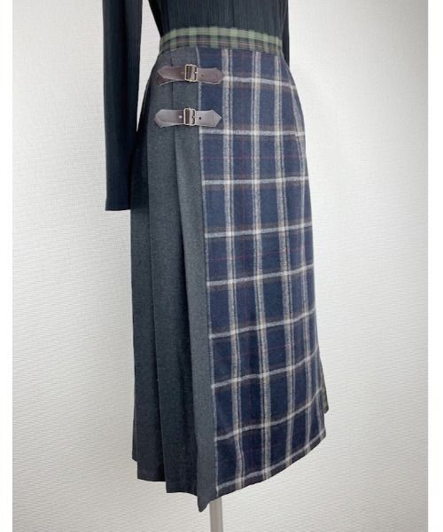 Rydia（リディア）の「ブロッキングチェックスカート（スカート・レディース・ブラウン/ネイビー・M）」の12枚目の写真
