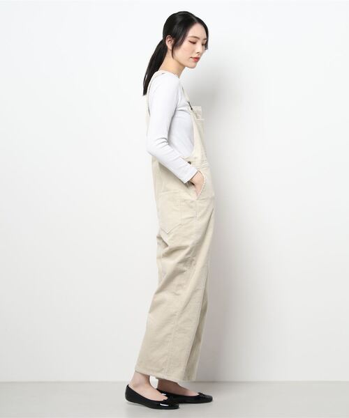 Samansa Mos2（サマンサ モスモス）の「コーデュロイサロペット（サロペット/オーバーオール・レディース・ベージュ/ピンク/ブルー/キナリ・ﾌﾘ-）」の7枚目の写真