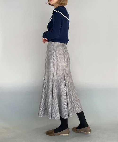 PICCIN（ピッチン）の「ショールカラーリブニット（ニット/セーター・レディース・ブラック/オフホワイト/ブルー・M）」の22枚目の写真