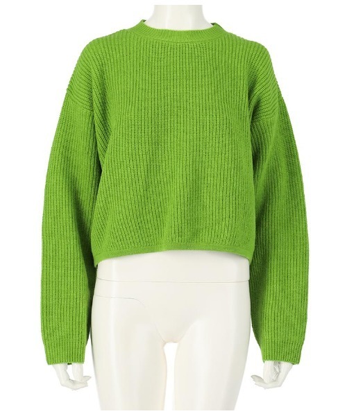 ANAP(アナップ)の「カラークロップドニットトップス(ニット/セーター・レディース・ダークブラウン/ベージュ/ピンク/グリーン/マスタード・FREE)」の22枚目の写真