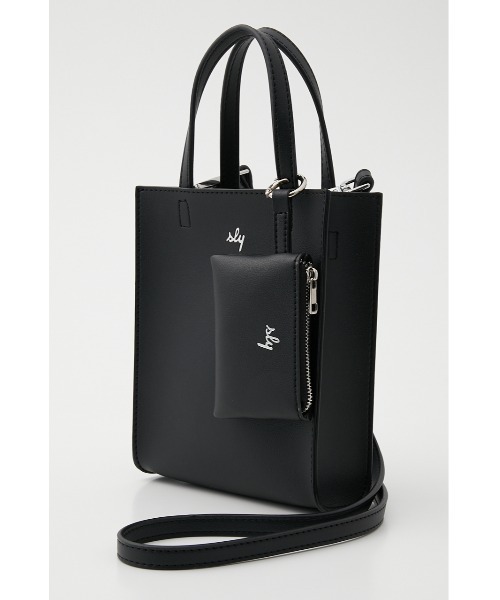 SLY（スライ）の「LIMITED ITEM SQUARE MINI BAG POUCH SET スクエア ミニ バッグポーチセット（トートバッグ・レディース・ブラック/オレンジ・FREE）」の3枚目の写真