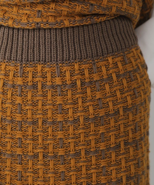 Bou Jeloud（ブージュルード）の「【WEB限定】タックツイードロングニットスカート（スカート・レディース・ブラック/ベージュ/マスタード・FREE）」の7枚目の写真