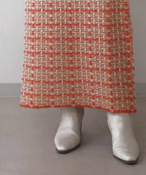 Bou Jeloud（ブージュルード）の「【WEB限定】タックツイードロングニットスカート（スカート・レディース・ブラック/ベージュ/マスタード・FREE）」の15枚目の写真