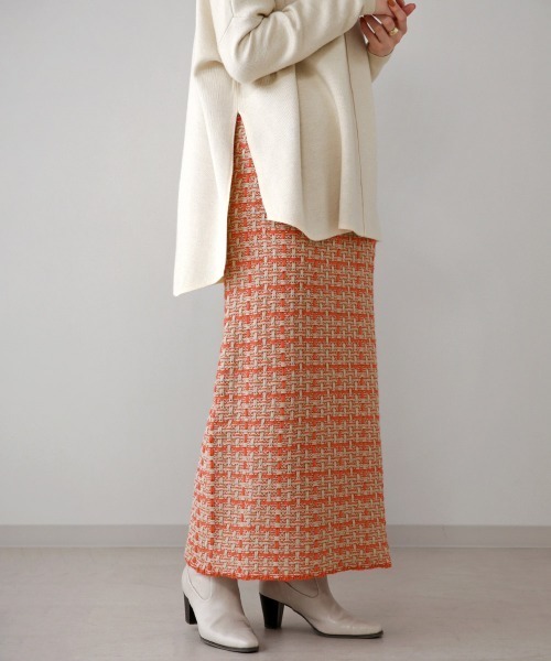 Bou Jeloud（ブージュルード）の「【WEB限定】タックツイードロングニットスカート（スカート・レディース・ブラック/ベージュ/マスタード・FREE）」の16枚目の写真