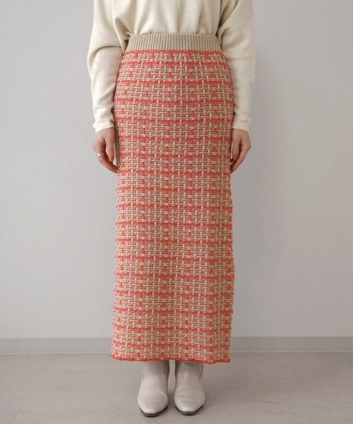 Bou Jeloud（ブージュルード）の「【WEB限定】タックツイードロングニットスカート（スカート・レディース・ブラック/ベージュ/マスタード・FREE）」の19枚目の写真