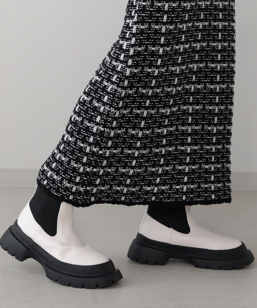 Bou Jeloud（ブージュルード）の「【WEB限定】タックツイードロングニットスカート（スカート・レディース・ブラック/ベージュ/マスタード・FREE）」の11枚目の写真