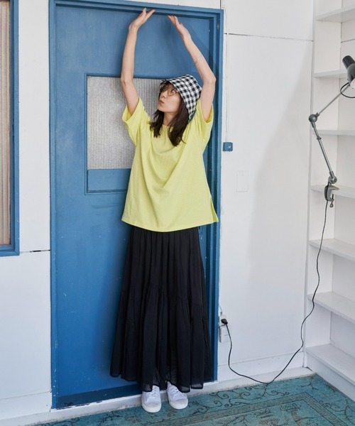 Auntie Rosa Holiday（アンティローザホリデー）の「ボイル切替ボリュームスカート（スカート・レディース・ブルー/ブラック/オレンジ・FREE）」の9枚目の写真