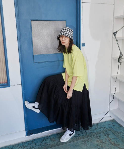 Auntie Rosa Holiday（アンティローザホリデー）の「ボイル切替ボリュームスカート（スカート・レディース・ブルー/ブラック/オレンジ・FREE）」の11枚目の写真