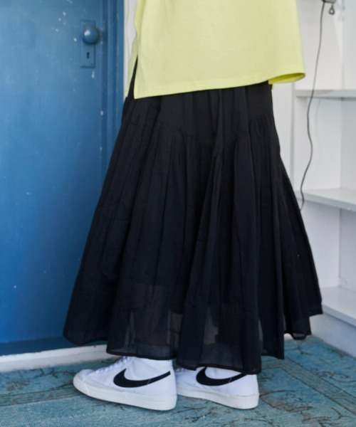 Auntie Rosa Holiday（アンティローザホリデー）の「ボイル切替ボリュームスカート（スカート・レディース・ブルー/ブラック/オレンジ・FREE）」の7枚目の写真