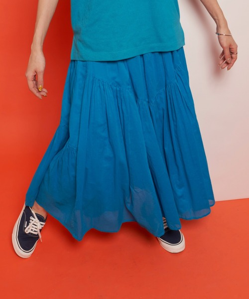 Auntie Rosa Holiday（アンティローザホリデー）の「ボイル切替ボリュームスカート（スカート・レディース・ブルー/ブラック/オレンジ・FREE）」の15枚目の写真