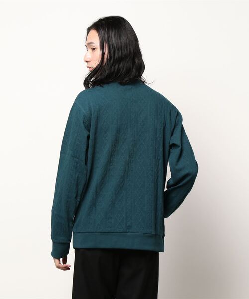 MEN'S BIGI（メンズビギ）の「フクレケーブルジャガード カットソー（Tシャツ/カットソー・メンズ・ブラック/ベージュ/グリーン/エンジ・01/03/02）」の6枚目の写真