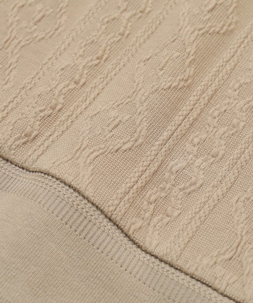 MEN'S BIGI（メンズビギ）の「フクレケーブルジャガード カットソー（Tシャツ/カットソー・メンズ・ブラック/ベージュ/グリーン/エンジ・01/03/02）」の21枚目の写真